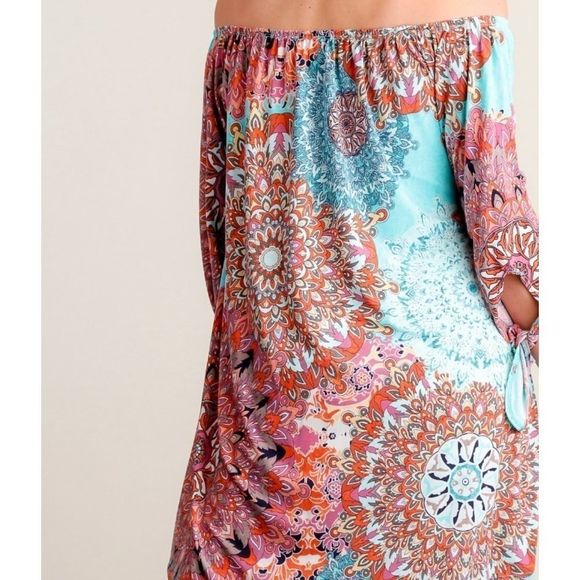 Off-Shoulder multi-color dress L - Picture 4 of 4